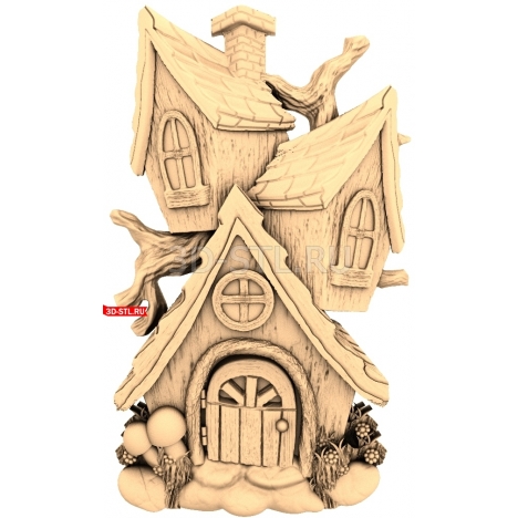 Wooden Tree House | STL - 3D model for CNC