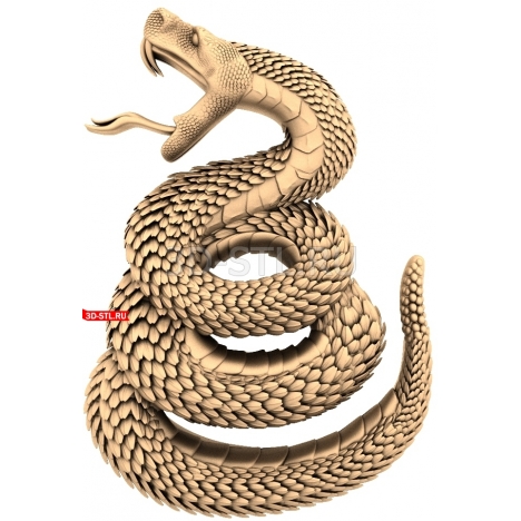 Snake | STL - 3D model for CNC
