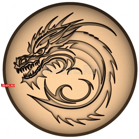 Dragon Panel | STL - 3D model for CNC