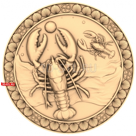 Panel Crayfish | STL - 3D model for CNC
