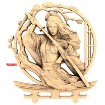 A warrior geisha with a katana