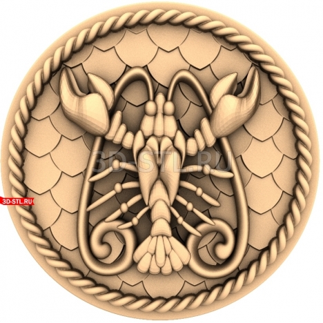 Cancer Zodiac Sign Panel | STL - 3D model for CNC