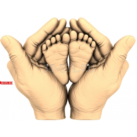 Careful Hands | STL - 3D model for CNC