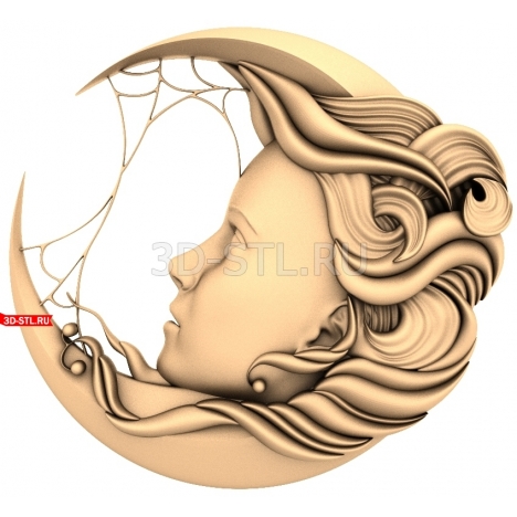 Moon Lady | STL - 3D model for CNC