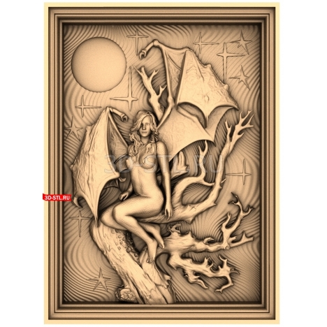 Fantasy Dragon | STL - 3D model for CNC