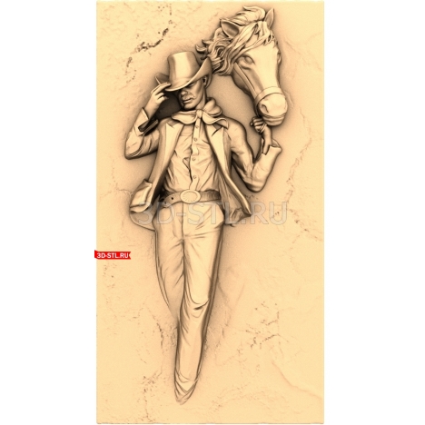 Cowboy and Horse | STL - 3D model for CNC