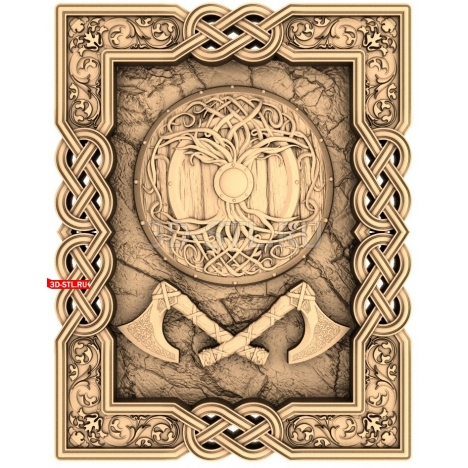 Viking with Patterns | STL - 3D model for CNC