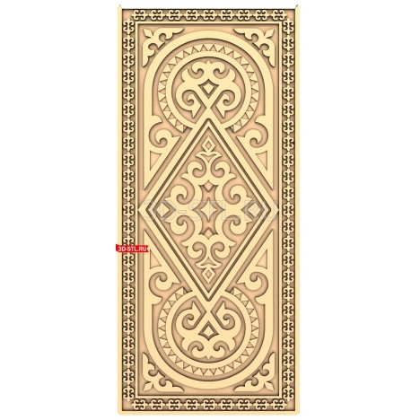 Panel with an oriental ornament | STL - 3D model for CNC