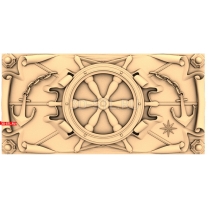 Marine panel with an anchor and a steering wheel