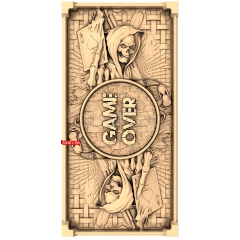 Game Over | STL - 3D model for CNC
