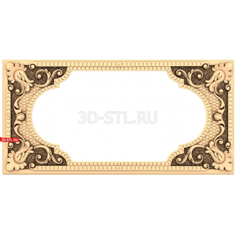 Decorative frame with patterns | STL - 3D model for CNC