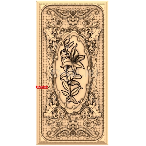 Floral Pattern Panel | STL - 3D Model for CNC