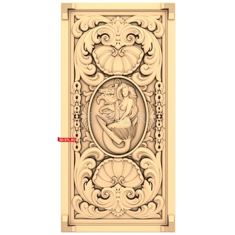Mermaid Panel | STL - 3D model for CNC