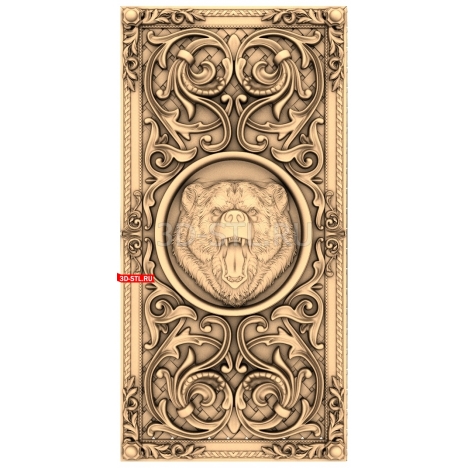 Bear Head Panel | STL - 3D model for CNC