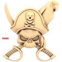 Pirate symbol with a parrot