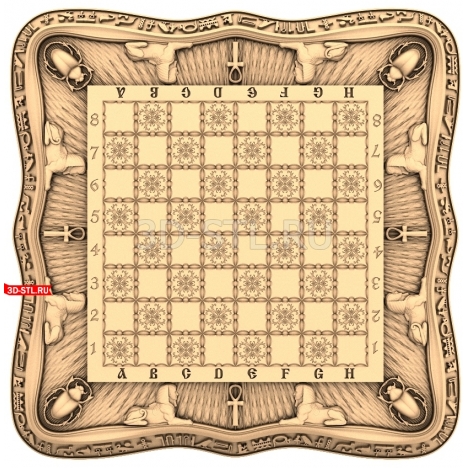 Egyptian Chessboard | STL - 3D model for CNC