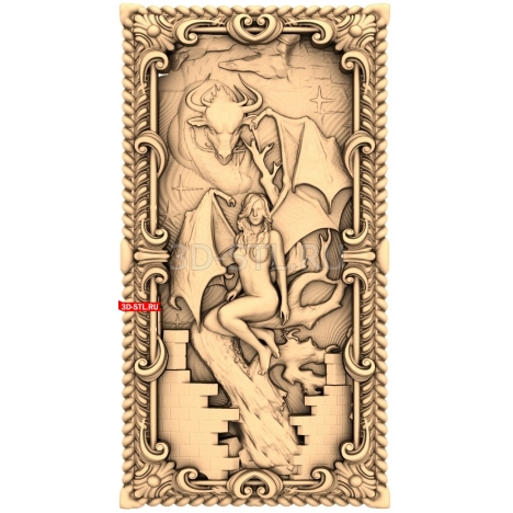 Dragon and Fairy Woman | STL - 3D model for CNC