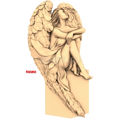 Angel in Thought | STL - 3D model for CNC