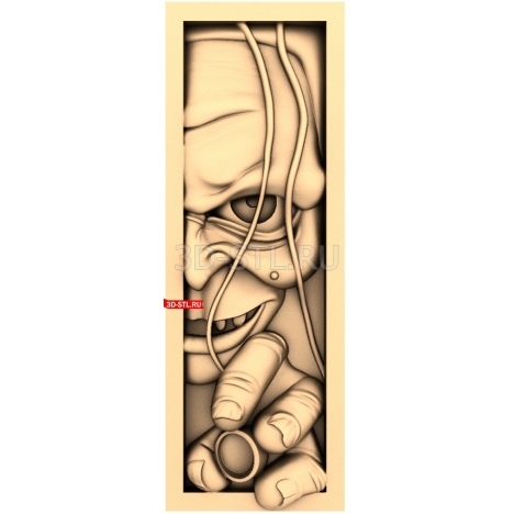 Gollum with the Ring panel | STL - 3D model for CNC