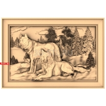 Panel Wolves in the Forest