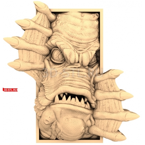 Monster in the Window | STL - 3D model for CNC