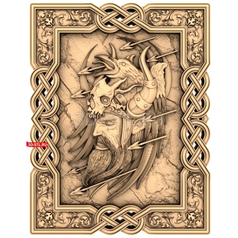 Viking with a Horned Helmet | STL - 3D model for CNC