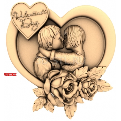 Valentine's Day panel | STL - 3D model for CNC
