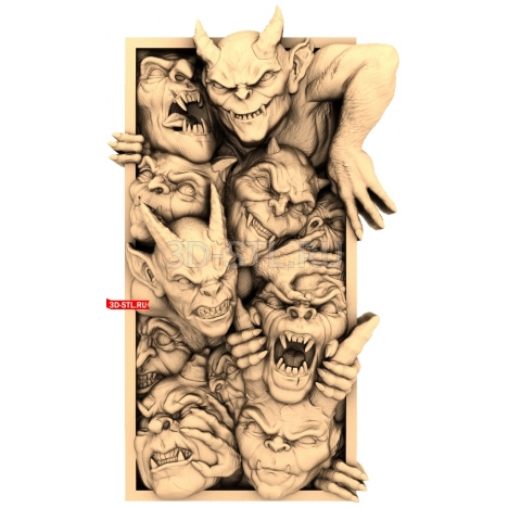 Demons' Rejoicing Panel | STL - 3D model for CNC