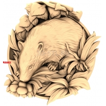 Badger in flowers
