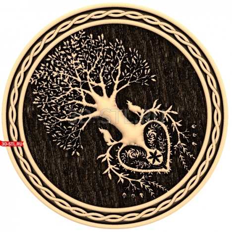Tree of Life with Heart | STL - 3D model for CNC