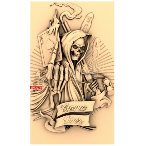 Reaper Game Over | STL - 3D model for CNC