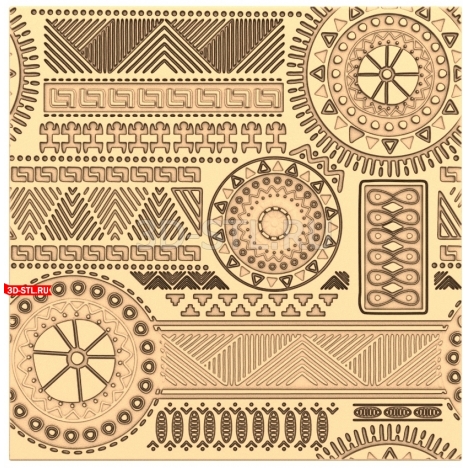 Ethnic Pattern | STL - 3D model for CNC