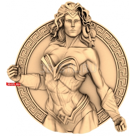 Superheroine Panel | STL - 3D model for CNC