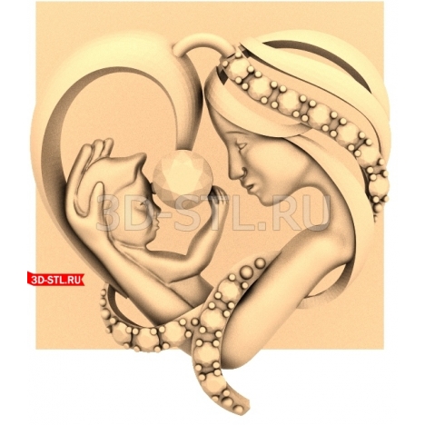 Mother and Child | STL - 3D model for CNC