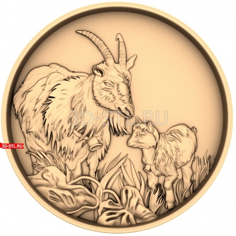 Goat and Kid | STL - 3D model for CNC