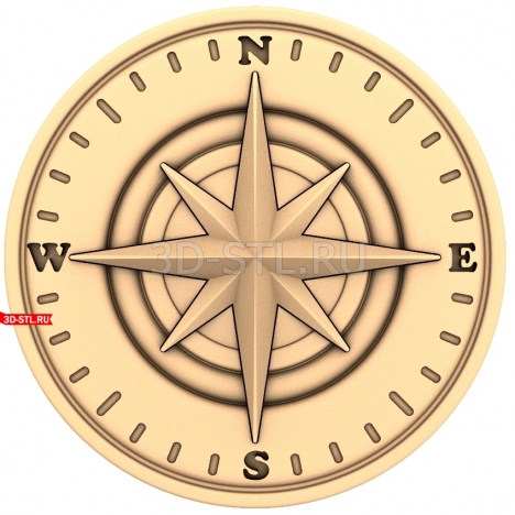 Compass | STL - 3D model for CNC