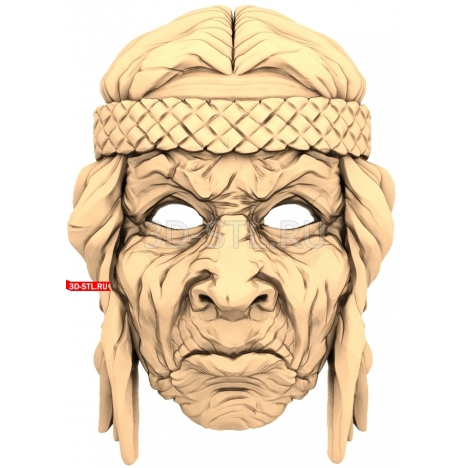 Mask. Hand-carved imitation. | STL - 3D model for CNC