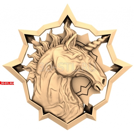 Unicorn | STL - 3D model for CNC
