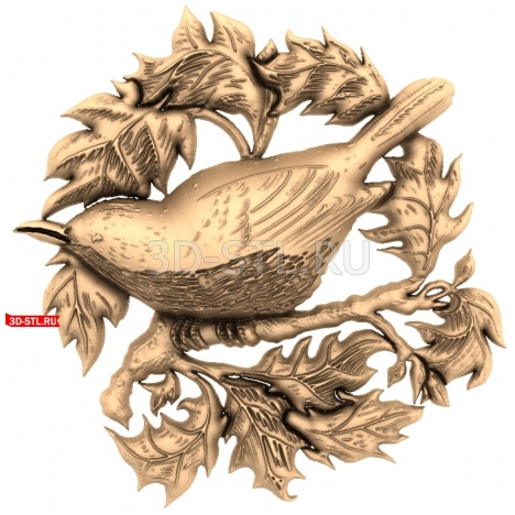 Bird on a Branch | STL - 3D model for CNC