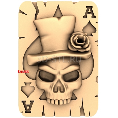 Ace of Spades. Death Card. | STL - 3D model for CNC