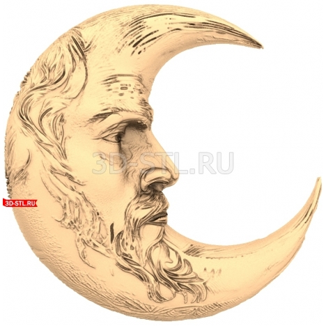 Crescent Moon | STL - 3D model for CNC