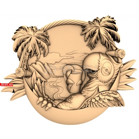 Parrot | STL - 3D model for CNC