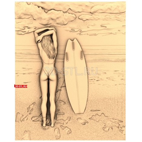 Surfer | STL - 3D model for CNC
