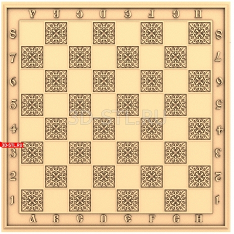 Chessboard | STL - 3D model for CNC