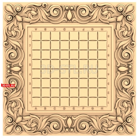 Chessboard | STL - 3D model for CNC