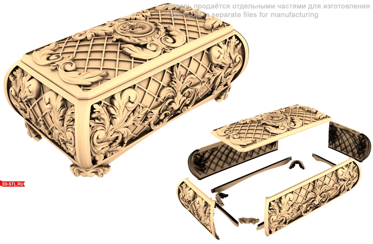 3d модели мебели для изготовления из дерева на станках с ЧПУ