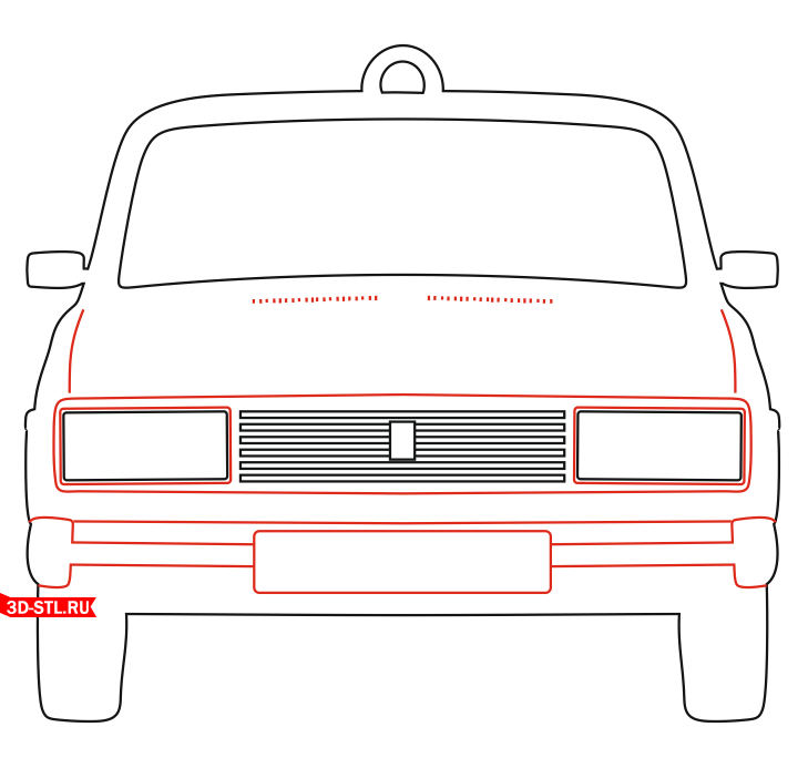 Ваз 2105 рисунок спереди