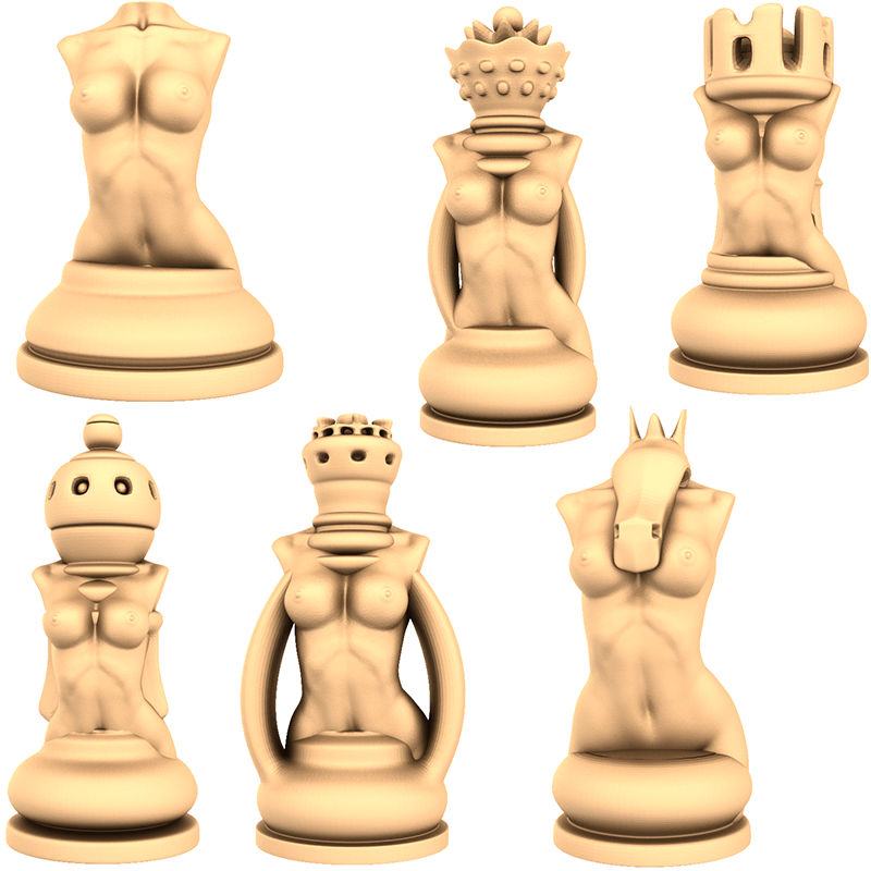 Шахматный набор "Эротические" STL - 3D модель для ЧПУ. 